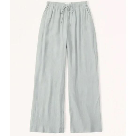 Abercrombie & Fitch Pants - NWT Abercrombie & Fitch Crinkle Textured Pull-On Wide Leg Pant Medium Tall Green
